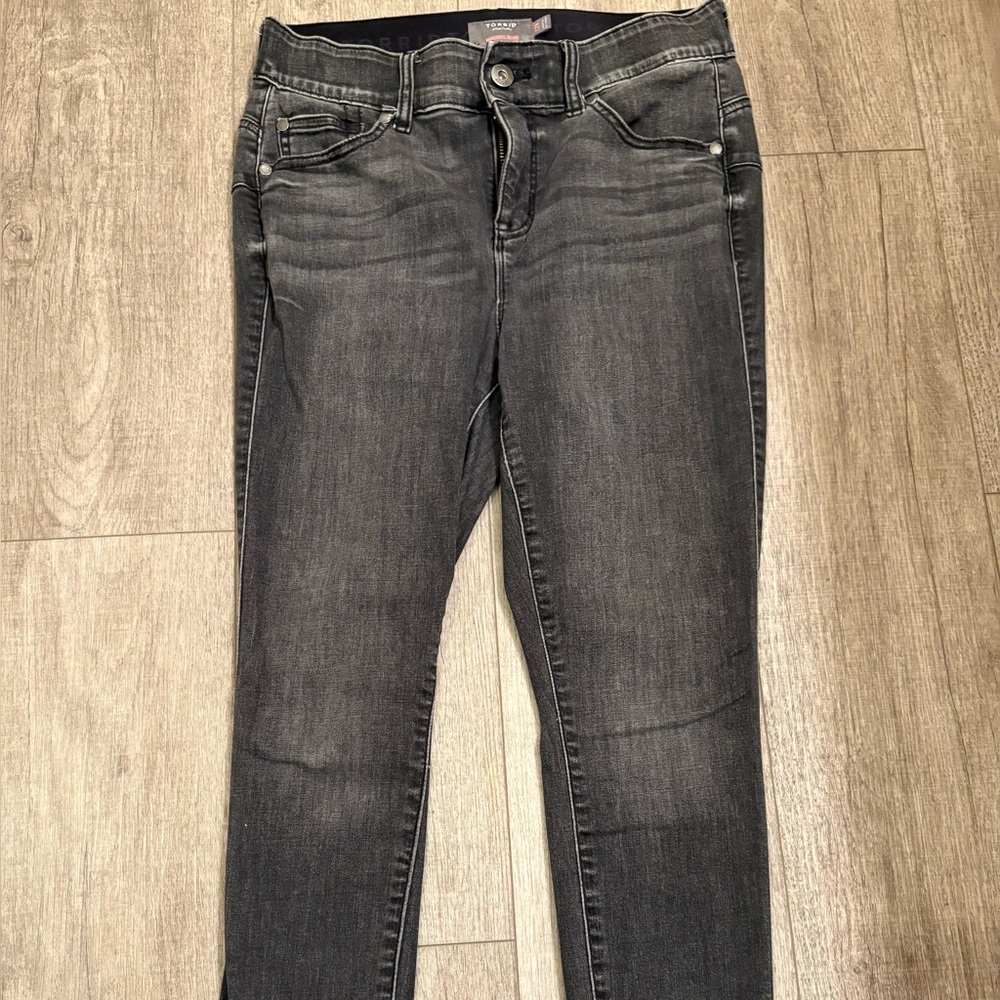 Torrid Gray Skinny Jeans with Faded Wash
